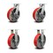 Service Caster 10 Inch Heavy Duty Red Poly on Metal Caster Swivel Lock/Brake 2 Rigid, 2PK SCC-KP92S1030-PUR-RS-SLB-BSL-2-R-2 - alternate 1